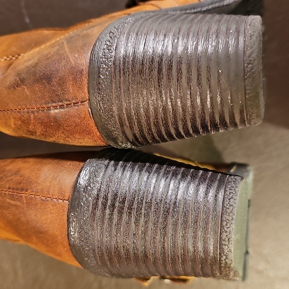 boc Tan Brown Heeled Boots with Buckle Accents - Picture 4 of 11